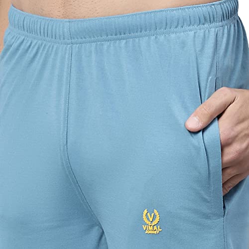 Image of Mack Jonney Cotton Solid Co-ord Set Tracksuit For Men (Pack of 2)-L.GRN T D13 BLU T D10 04-P
