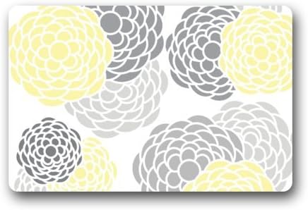 Flower Gray Yellow Doormat Door Mat Rug Indoor/Outdoor/Floor Mat Rug for Home/Office/Bedroom 23.6"(L) x 15.7"(W)