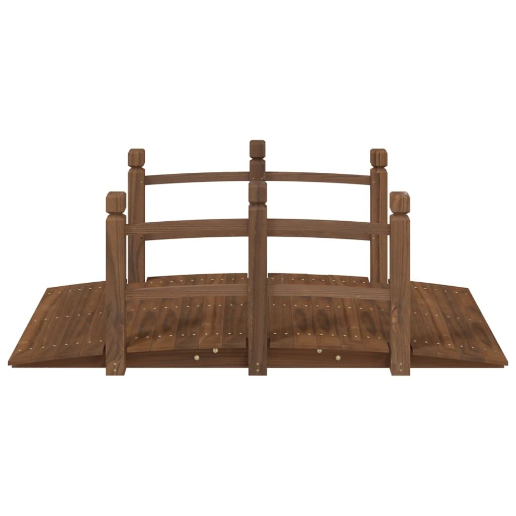 vidaXL Puente de jardín con barandillas Madera de Abeto 150x67x56cm