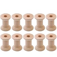 10 Pcs Wooden Spools for Crafts, Professional Wooden Empty Spools for DIY Wire Sewing Craft Ornaments