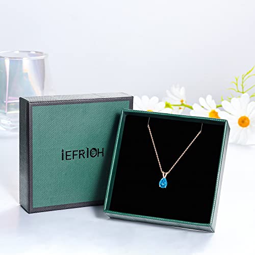Birthstone Necklace For Women Girl, Teardrop Necklaces For Teen Girls Blue Topaz Necklace For Women Blue Necklace Blue Birthstone Necklaces Blue Birthstone Jewelry For Women Birthday Gifts For Teen Girls #TOP5