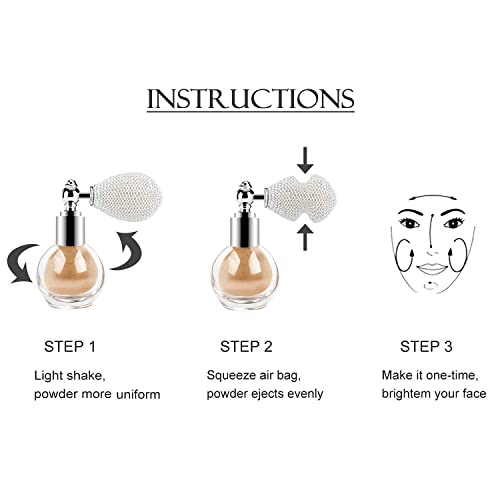 Highlighter Powder Spray,Shimmer Body & Face Glitter Spray Hair Sparkle High Gloss Highlighter Powder Makeup,Glitter Spray For Hair And Body Cosmetic(02# Champagne) #TOP5