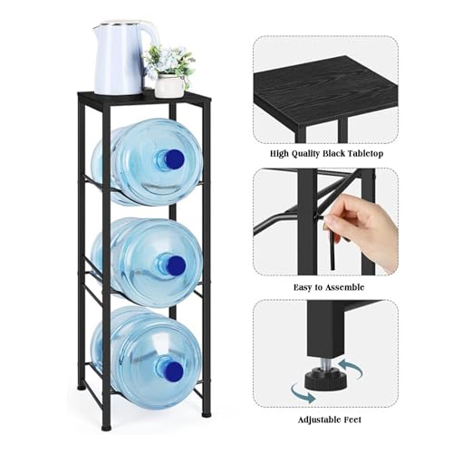 Étagère à snacks robuste avec support intégré pour 3 bouteilles d'eau 5 gallons