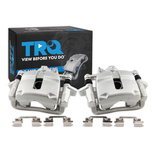 Image of TRQ Front Brake Caliper Set Zinc Coated Brackets Compatible with 2007-2015 Mini Cooper