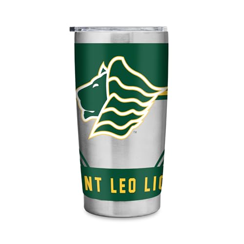 Rico Industries NCAA Saint Leo Lions Standard 20oz Stainless Steel Tumbler with Lid - Great For Coffee, Tea, Water or Cocktails