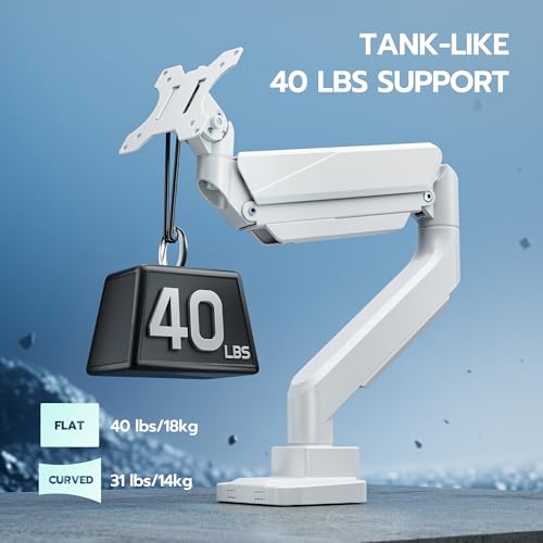 Image of Heavy Duty Single Monitor Mount for 13 inch-49 inch Curved Screens, White