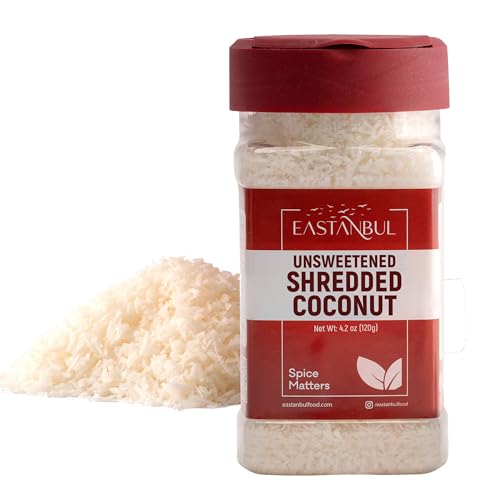 Eastanbul Shredded Coconut, Unsweetened Coconut Flakes, Sugar Free, 4.2oz