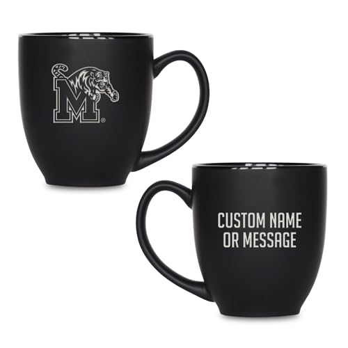 Image of Rico Industries NCAA Primary 15-Oz Personalized Matte Black Bistro Mug - for Hot or Cold Drinks