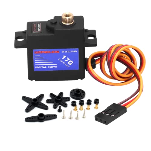 Woaeiuos 17G Rc Digital Servo, High Torque Waterproof Metal Gear Servo With Servo Horn For Axial Scx24 Car Boat Model Upgrade Parts #TOP5