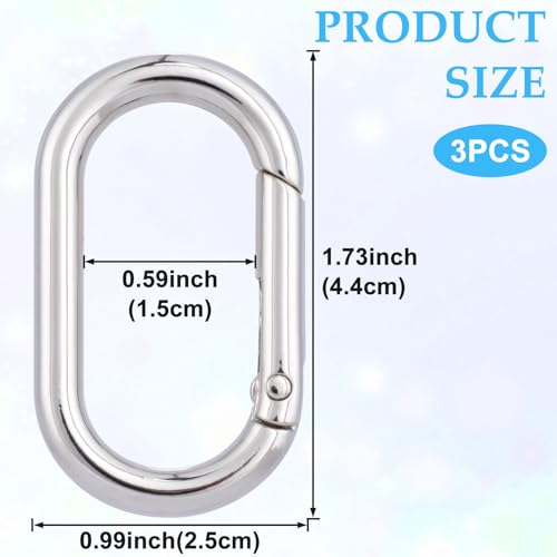 Image of Oval Spring Ring Clips, Metal Keyring Purse Clip