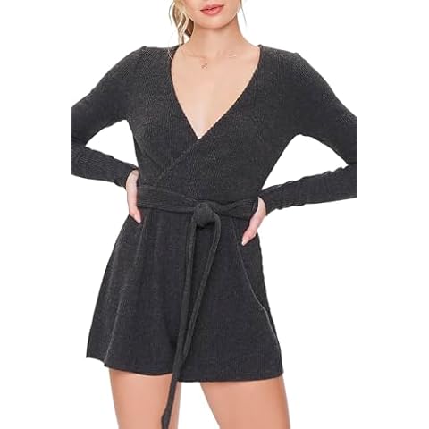 Forever 21 Women's Self-tie Belted Romper Dress Cover