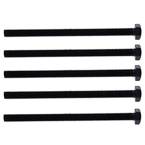 Image of Carbon Steel Hex Screw Bolts Hex Drive Fastener Rustproof Fully Threaded Metric Cap Bolts Black M8x120mm 5Pcs