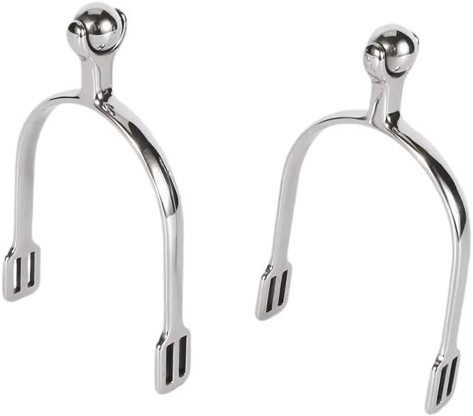 Set of 2, Creative Cowboy Spurs, Silvery Stainless Steel Spurs with Rotating Ball, More Suitable for Women