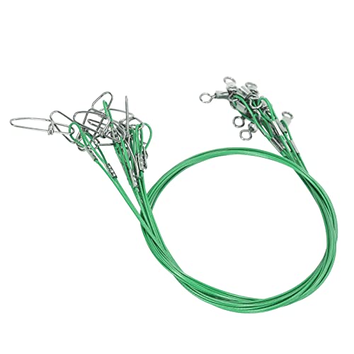 Fishing Wire Rigs Leaders, Fishing Line Leaders 10Pcs High Carbon Steel High Strength For River (Green) #TOP3