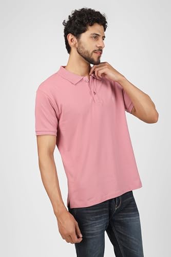 Image of Men's Regular Fit Polo Collar Half Sleeve T-Shirt Cotton Blend Polo T-Shirt Comfortable Lightweight Plain T-Shirt