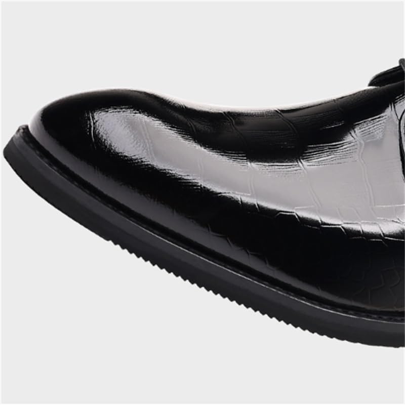 Men's Oxford Shoes Leather Shoes Classic Dress Shoes Black Lace Up Clear Texture Wedge Flat Anti Detachment Non Slip Wear Resistant Sweat Absorbing Breathable