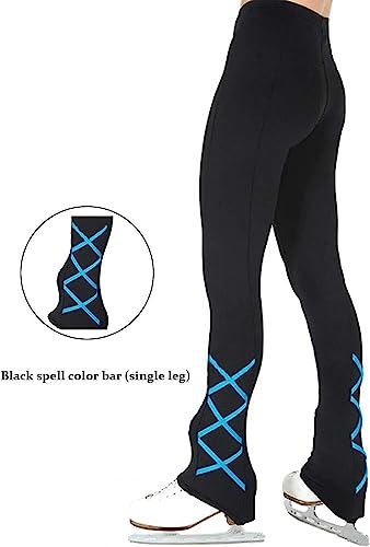 Exercício Correndo Calças infantis de patinação artística, leggings de lã listradas coloridas à prov
