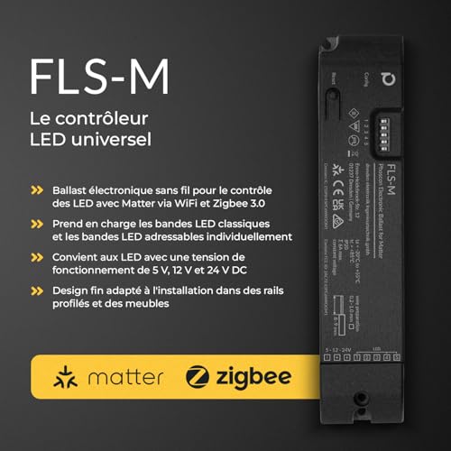 Contrôleur intelligent Matter Zigbee FLS-M pour synchroniser vos LED WS2812B