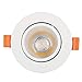 OUUED Rundes Einbau-Downlight 3W COB Deckenleuchte mit verstellbarem Abstrahlwinkel Verstellbare Deckenleuchte 18W Halogen-Glühlampen Äquivalente Aluminium-Lichtabdeckung mit LED-Treiber