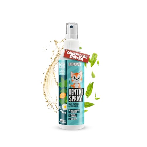 TIERLIEBHABER Dentalspray Katzen Zahnpflege 150 ml – Mit Tierärzten in Deutschland für Zahnpflege Katzen & Katzen Mundgeruch entwickelt – 100% natürliche Katzenpflege Spray