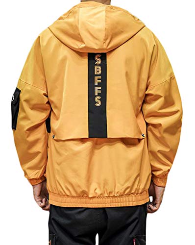 [ＤＭｂｉｎｓｈｕｎ] メンズ ウインドブレーカー ジャケット ゆったり 長袖 フード付き ブルゾン 秋服 ジャンパー アウトドア カジュアル アウター 大きいサイズ 上着