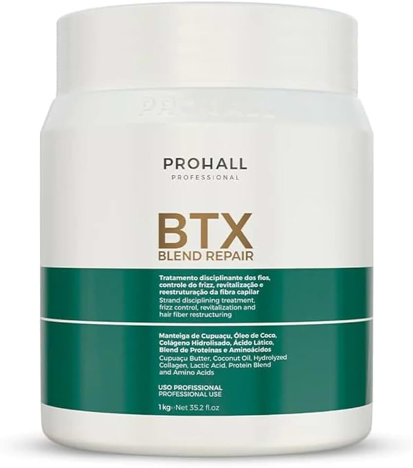 Prohall Btx Capilar Orgânico - Blend Repair Sem Formol 1kg - Alinhamento, Brilho e Redução de Volume - Máscara de Tratamento
