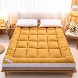 Generisch Tatami-Futon-Kissen, japanische Futon-Matratze, 10 cm Dicke Memory-Schaum-Matratze, atmungsaktive, druckentlastende Rollmatratze, für den Heimschlafsaal (gelb, 90 x 200 cm)