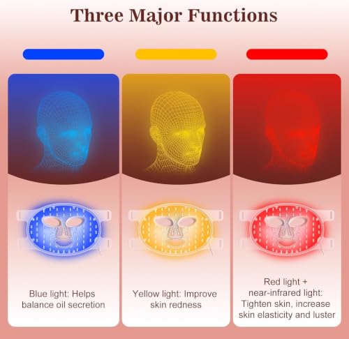 Image of INTEO Red Light Therapy Mask for Face, 850nm NIR Glow Time LED Face Mask