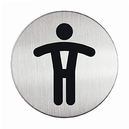 Durable - Placa De Servicio De Caballeros (Acero Inoxidable, 83 Mm, 5 Unidades)