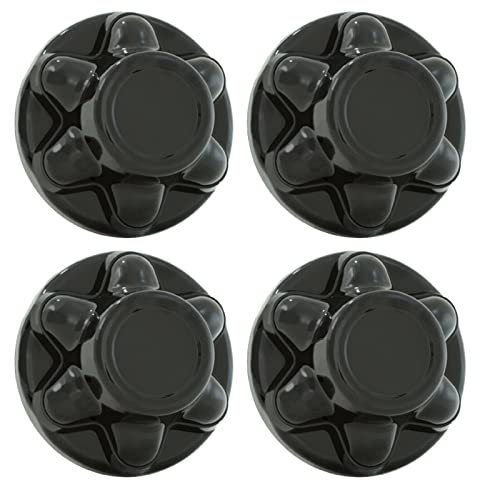 Set of 4 - PHOENIX QT655BHN-x4, Black ABS Hub Covers fit hubs with Six 13/16