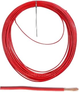 electrosmart Cable de pared delgado trenzado de cobre de un solo núcleo de 12 V y 24 V, color rojo o negro, 0,5 mm², 11 amperios (11 A) (rojo, 20 m)
