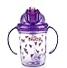 Nuby Tritan No Spill Flip N' Sip Twin Handle Printed Cup with 360 Weighted Straw, Colors May Vary