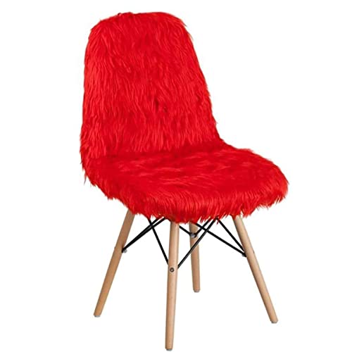 Eovea - Shaggy Faux Fur Fabric By The Yard - 60" X 18" Inches - Diy Craft Supply, Hobby, Costume, Decoration,Coat,Vest,Throw Blanket,Shawl (Red, Half Yard) #TOP4