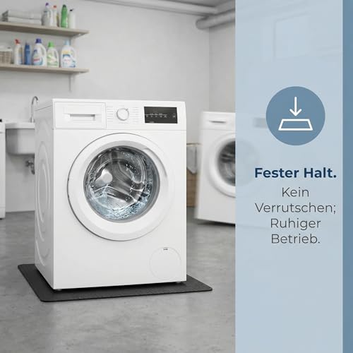 Rutschfest Antivibrationsmatte Waschmaschine, 60 x 60 cm Waschmaschinenauflage & Waschmaschine Abdeckung, Antivibrationsmatte Kann Auch als Kühlschrankmatte oder Bodenschutzmatte Verwendet Werden