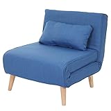 Fingersessel für ein cooles Design im Kinderzimmer! Schlafsessel HWC-D35, Schlafsofa Funktionssessel Klappsessel Relaxsessel Jugendsessel Sessel, Stoff/Textil - blau