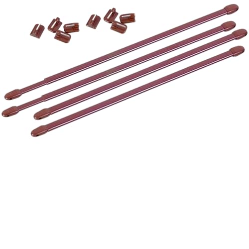 4 Tringles Télescopiques de 30 à 50 cm – Coloris Marron – Kit Complet avec Crochets...
