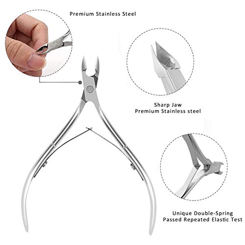 Nail Files, 6 Pcs Professional Nail File and Buffer Double Sided Emery Boards, Cuticle Nippers and Cuticle Pusher Manicure Tools Set for Gel Nail Art Fingernails Toenails (8") - Image 4