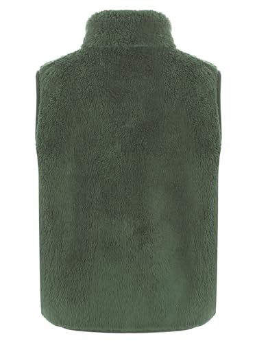 Kids Girls and Boys Fuzzy Fleece Vest Stand Collar Waistcoat Fall Winter Zipper Jacket Flannel Coat Outwear2