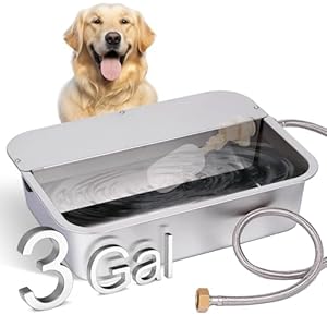 3 Gallon Automatic Dog Water Dispenser for Large Dogs Stainless Steel Bowl, Large Self Filling Auto Water Bowl Outdoor for Cats Livestock Chicken