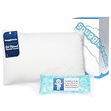 Snuggle-Pedic Supreme Plush Ultra-Luxury Hypoallergenic Bamboo Shredded Gel-Infused Memory Foam Pillow Combination with Adjustable Fit & Zipper Removable Kool-Flow Cooling Pillow Cover (Queen)