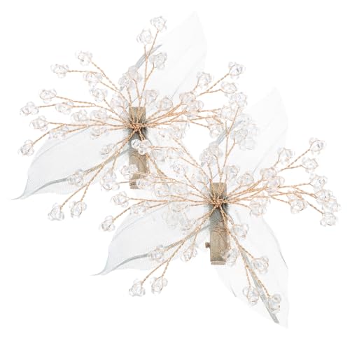 LALADEFIEE 2個 サイド クリップ ヘア アクセサリー ブライダル ヘッドピース 結婚式用 ヘア アクセサリー ヘア コーム 女性用 リーフ バレッタ 女の子 ヘア アクセ