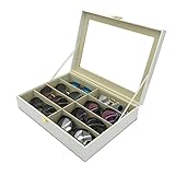 8 compartimentos mantienen gafas en su sitio; Hermoso accesorio para tu mesita de noche, escritorio o cómoda.