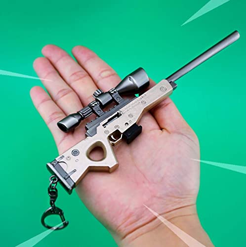 Longhe Games Metal 1/6 Metal Thomson Tommy Drum Gun Cannon Scar Awp Sniper Rifle Assault Model Action Figure Arts Toys Collection Keychain Gift (Awp) #TOP3