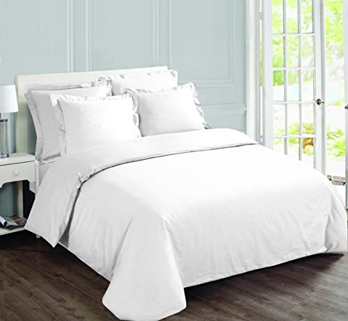 Vision Juego de Cama Reversible 100% Algodón – Blanco – Cama Doble (240x220 cm) – Incluye Funda Nórdica y 2 Fundas de Almohada (65x65 cm) – 57 Hilos, Suave y Confortable, Certificado Oeko Tex