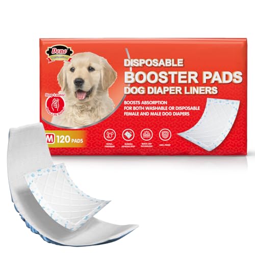 Dono Dog Nappies Liners - 60 Pcs Dog Diaper Liners for Male Female Dogs, Nappy Pad, Puppy Pads Disposable, Super Absorbent for Belly Bands, Period Pants
