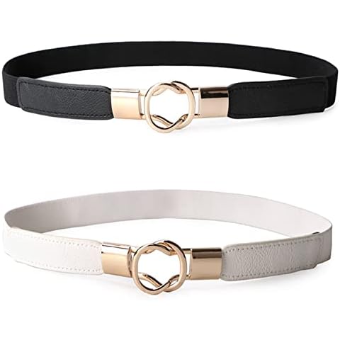 Women's 2 Pack Elastic Waist Belts Cover