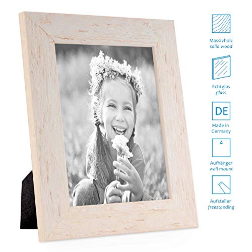 PHOTOLINI 3er Bilderrahmen-Set 15x15 cm Strandhaus Rustikal Weiss Massivholz mit Glasscheibe inkl. Zubehör/Fotorahmen – Bild 5