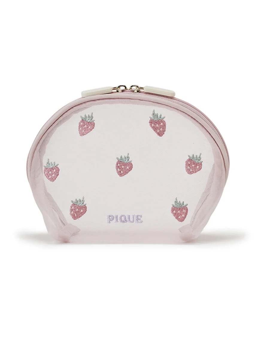 Gelato Pique PWGB242613 Women's Fruit Embroidered Gusset Pouch, Pink, F