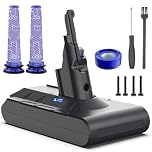 Keenstone Batteria per Dyson V8, 8000mah Batteria di Ricambio per Dyson V8 Absolute Fluffy Animal SV10 Motorhead Slim Fluffy Total Clean Extra con 3 Filtri