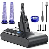 Keenstone V8 Akku 8000mAh, Ersatzakku Für Dyson SV10 V8 Absolute Animal Motorhead Fluffy Slim Fluffy Total Clean Extra mit 3 Filtern